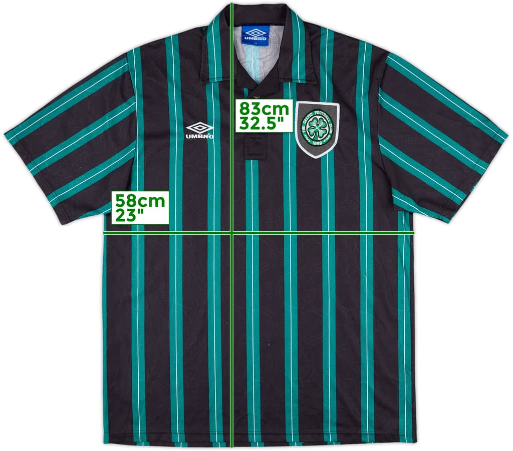 1992-93 Celtic Away Shirt - 8/10 - (XL)