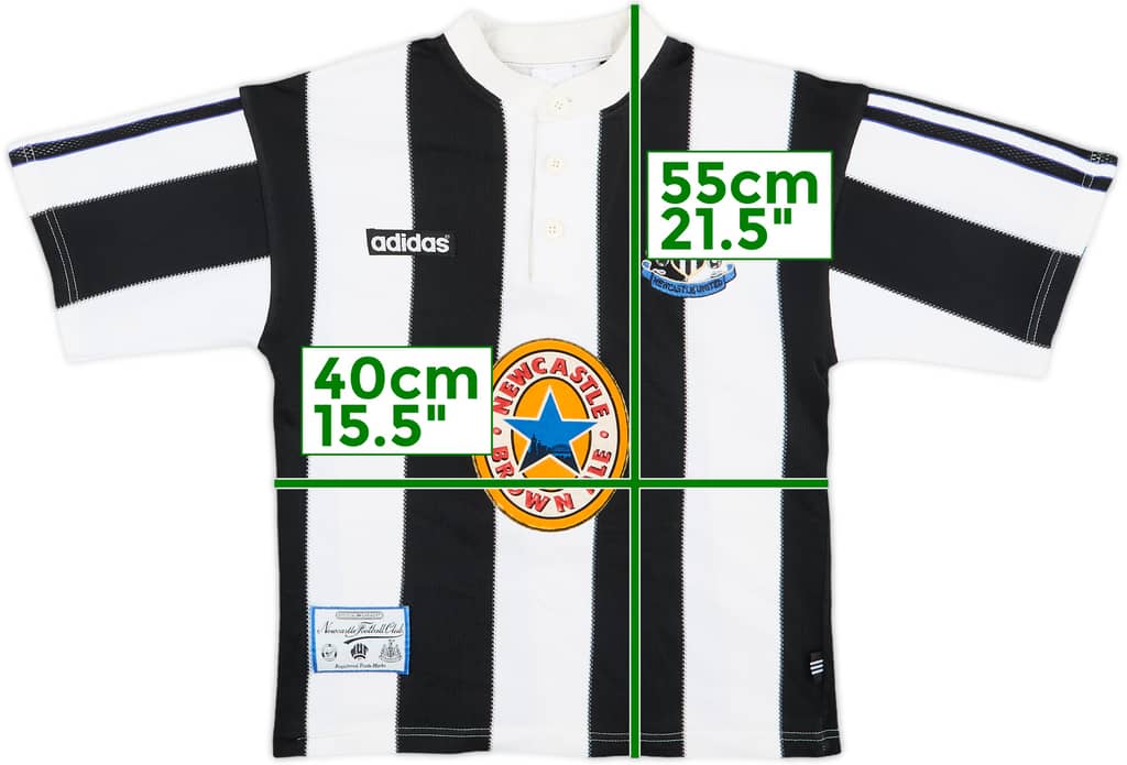 1995-97 Newcastle Home Shirt - 8/10 - (L.Boys)