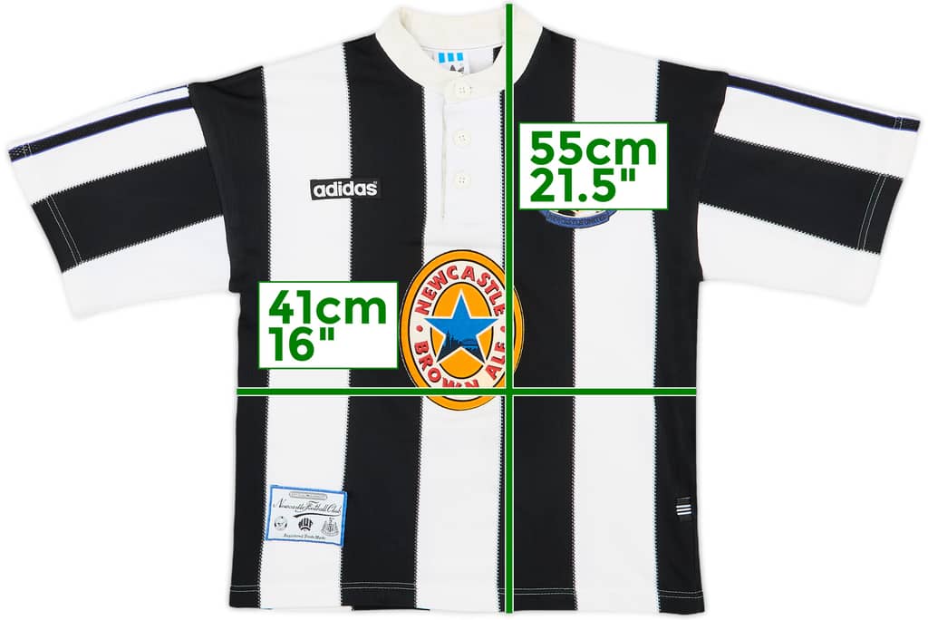 1995-97 Newcastle Home Shirt - 8/10 - (L.Boys)