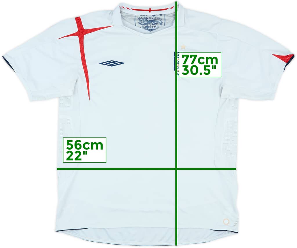 2005-07 England Home Shirt - 5/10 - (XL)