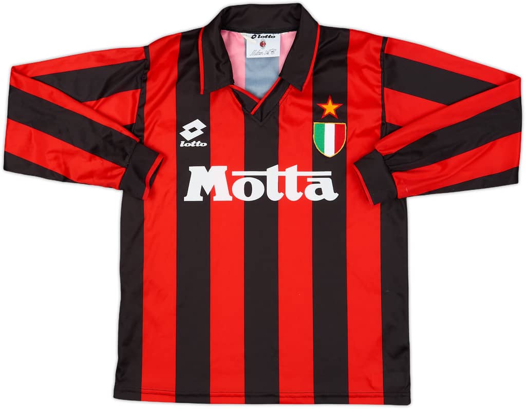 1993-94 AC Milan Home L/S Shirt - 9/10 - (L.Boys)