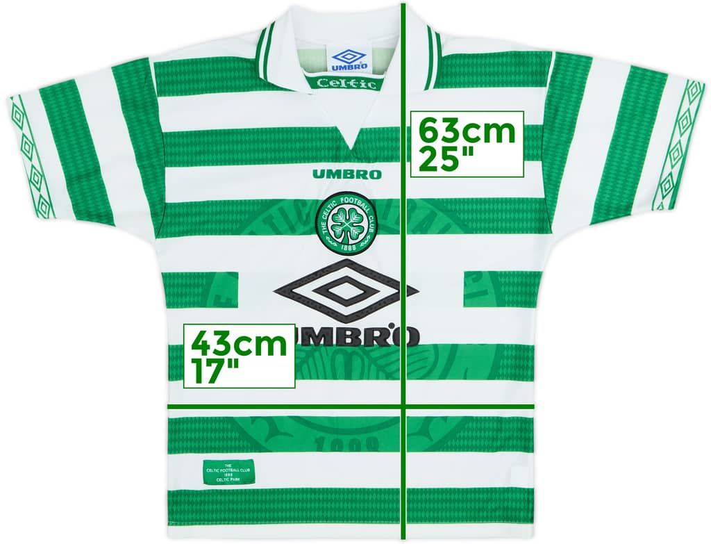1997-99 Celtic Home Shirt - 9/10 - (M.Boys)