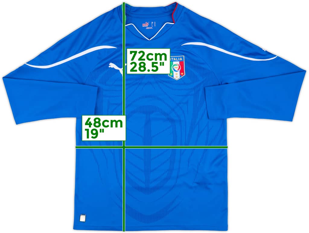 2010-12 Italy Home L/S Shirt - 9/10 - (M)