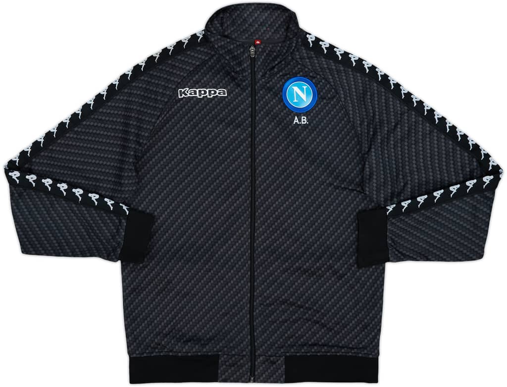 2017-18 Napoli Staff Issue Kappa Track Jacket A.B. - 8/10 - (M)