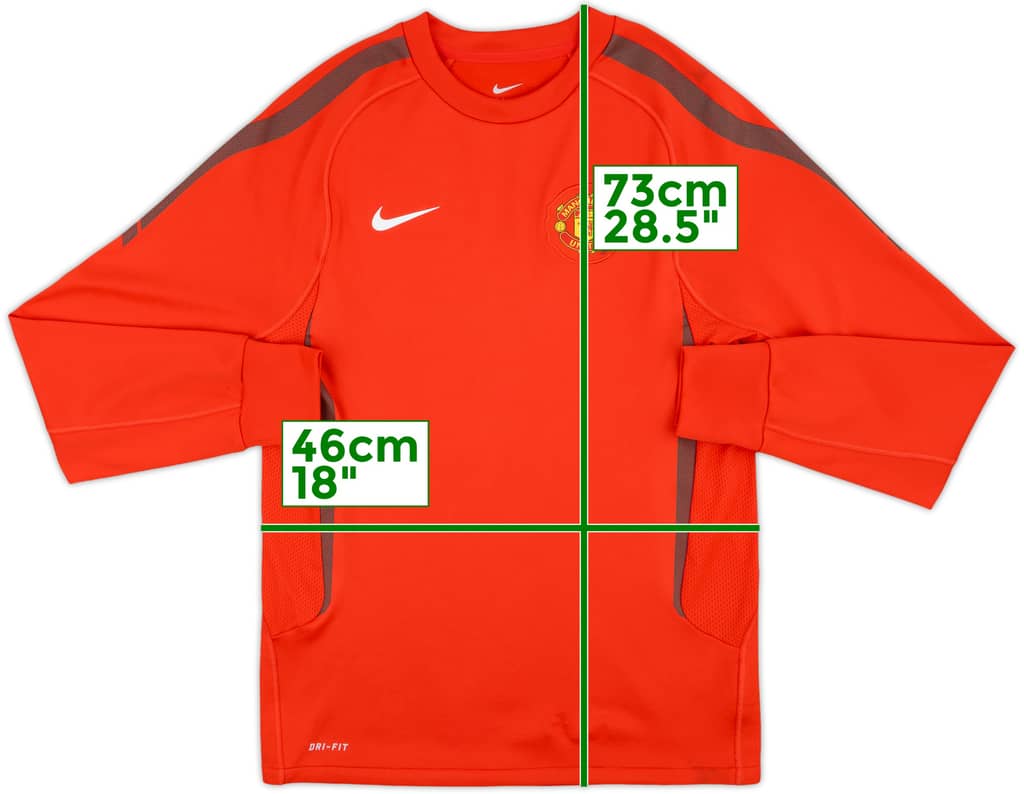 2010-11 Manchester United Nike Sweat Top - 7/10 - (S)