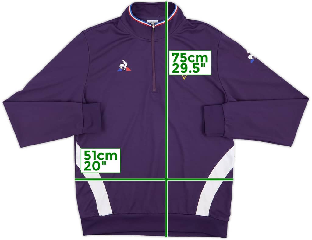 2018-19 Fiorentina Le Coq Sportif 1/4 Zip Drill Top - 8/10 - (L)