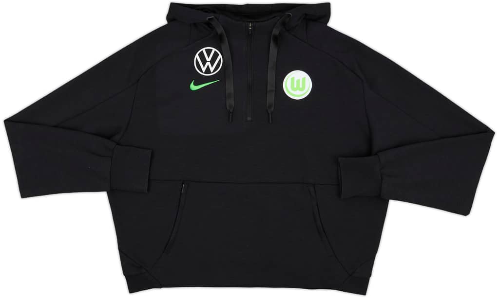 2021-22 Wolfsburg Nike 1/4 Zip Hooded Sweat Top - 8/10 - (Women's L)