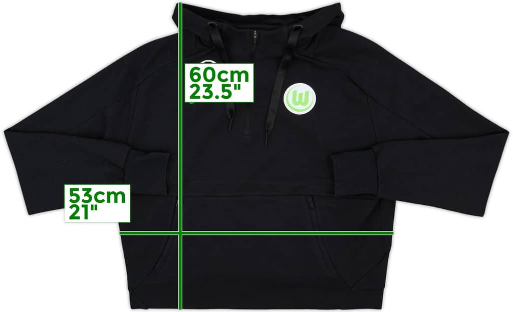 2021-22 Wolfsburg Nike 1/4 Zip Hooded Sweat Top - 8/10 - (Women's M)
