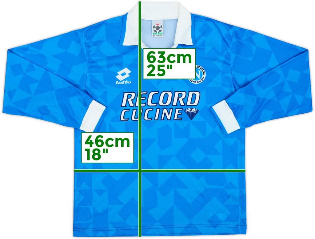 1994-96 Napoli Home L/S Shirt - 8/10 - (L.Boys)