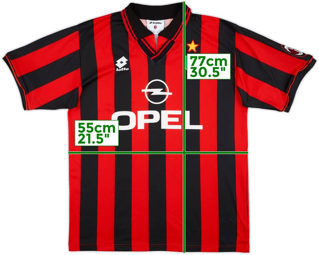 1994-95 AC Milan Home Shirt - 8/10 - (L)