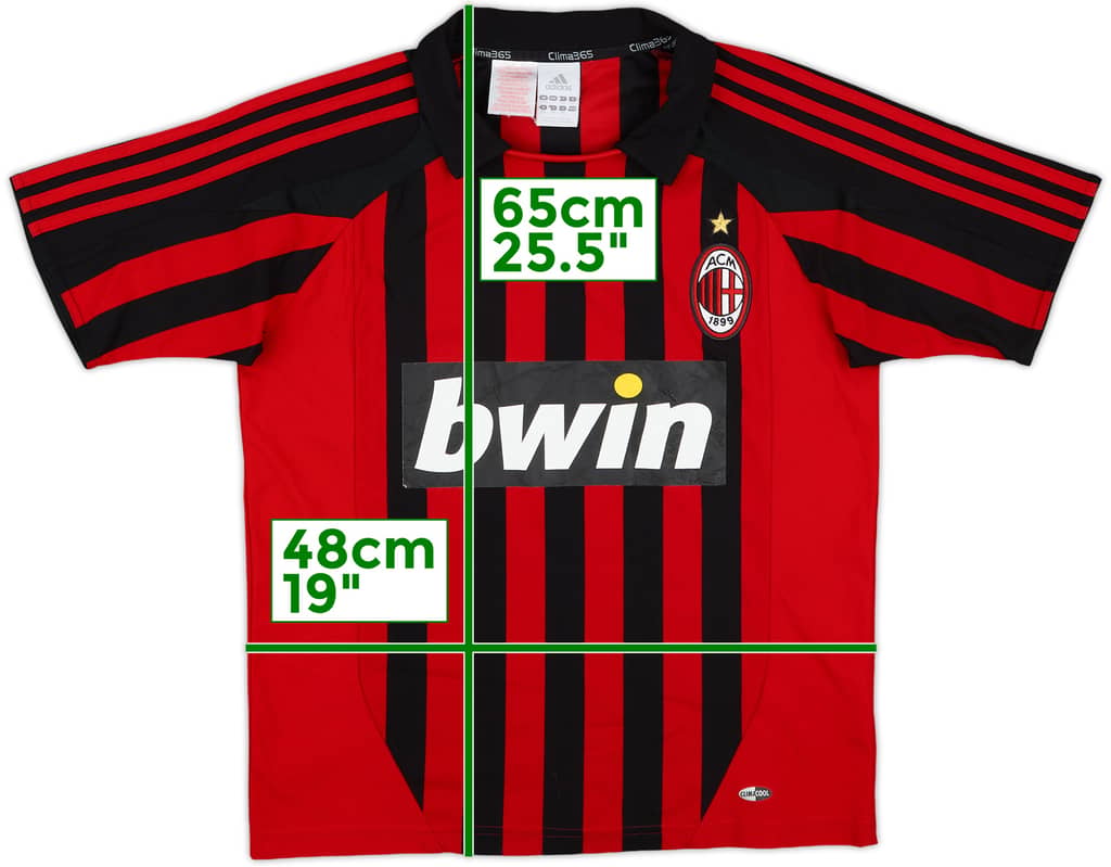 2007-08 AC Milan Home Shirt - 7/10 - (XL.Boys)