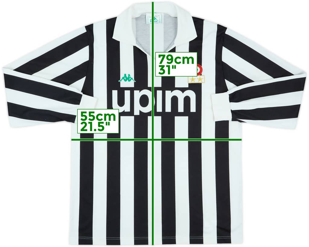 1989-90 Juventus Basic Home L/S Shirt - 8/10 - (XL)