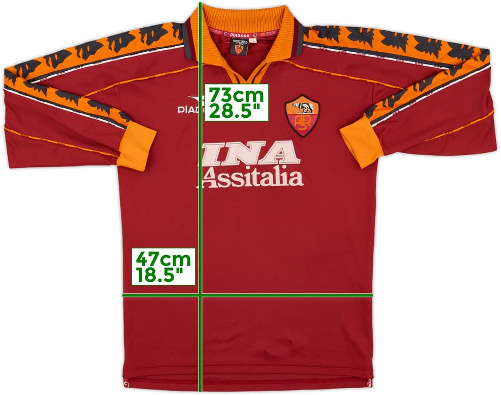 1998-99 Roma Home L/S Shirt - 5/10 - (M)