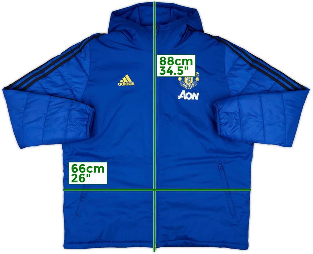 2019-20 Manchester United adidas Padded Bench Coat - 9/10 - (XL)