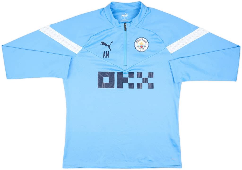 2022-23 Manchester City Puma Staff Issue 1/4 Zip Training Top AM - 8/10 - (L)