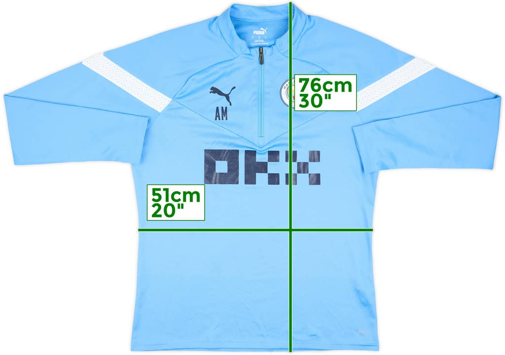 2022-23 Manchester City Puma Staff Issue 1/4 Zip Training Top AM - 8/10 - (L)