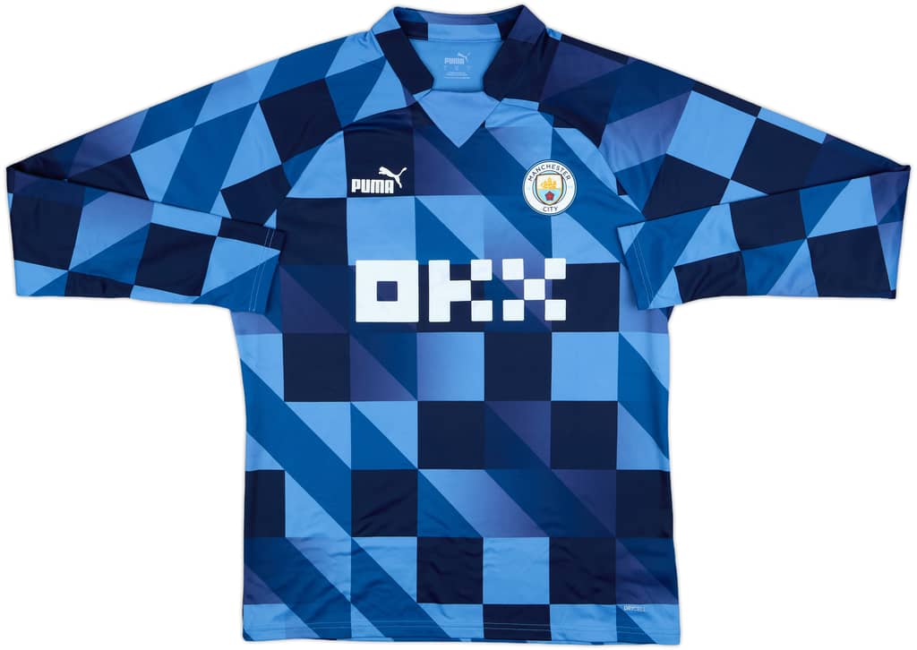 2022-23 Manchester City Puma Pre-Match Drill Top - 10/10 - (L)