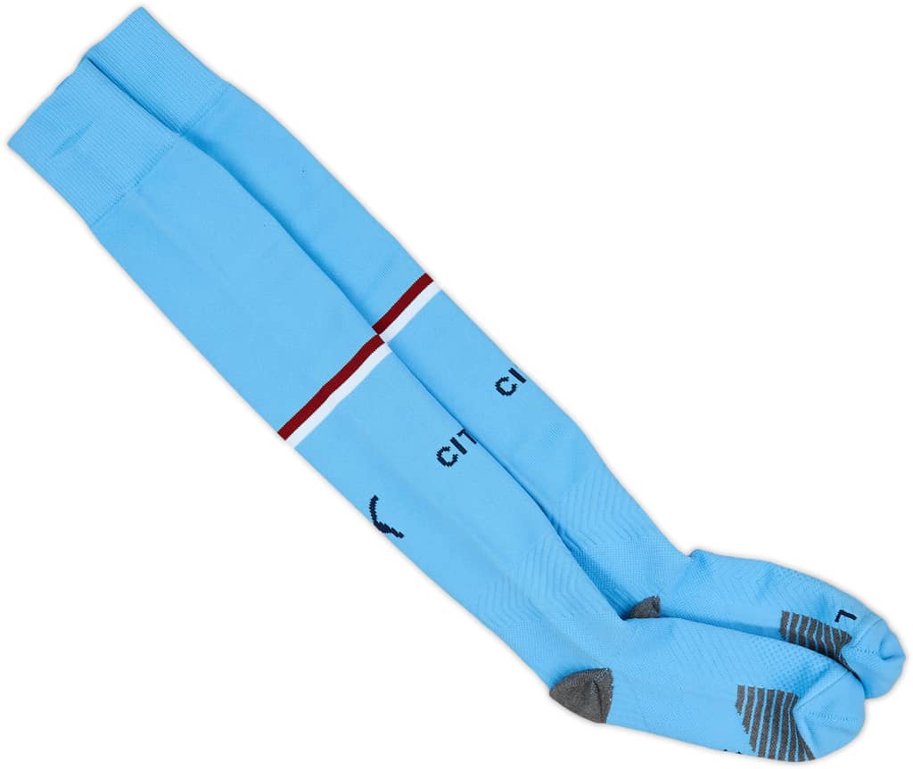 2022-23 Manchester City Home Socks (Adults UK 6-8)