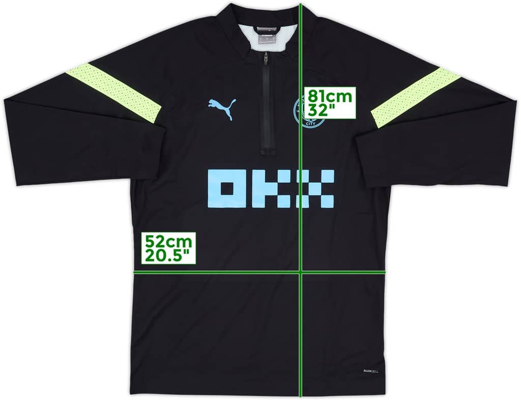 2022-23 Manchester City Puma 1/4 Zip Drill Top - 10/10 - (L)
