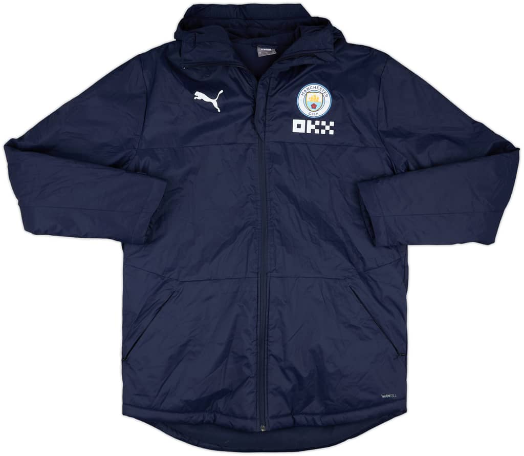 2022-23 Manchester City Puma Hooded Padded Bench Coat - 8/10 - (L)