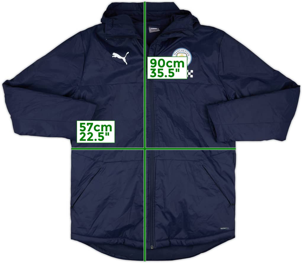 2022-23 Manchester City Puma Hooded Padded Bench Coat - 8/10 - (L)