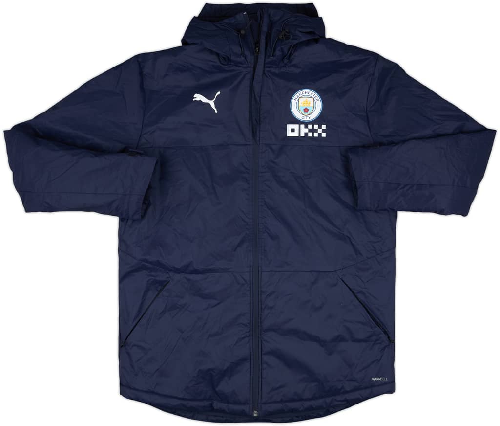 2022-23 Manchester City Puma Hooded Padded Bench Coat - 9/10 - (L)