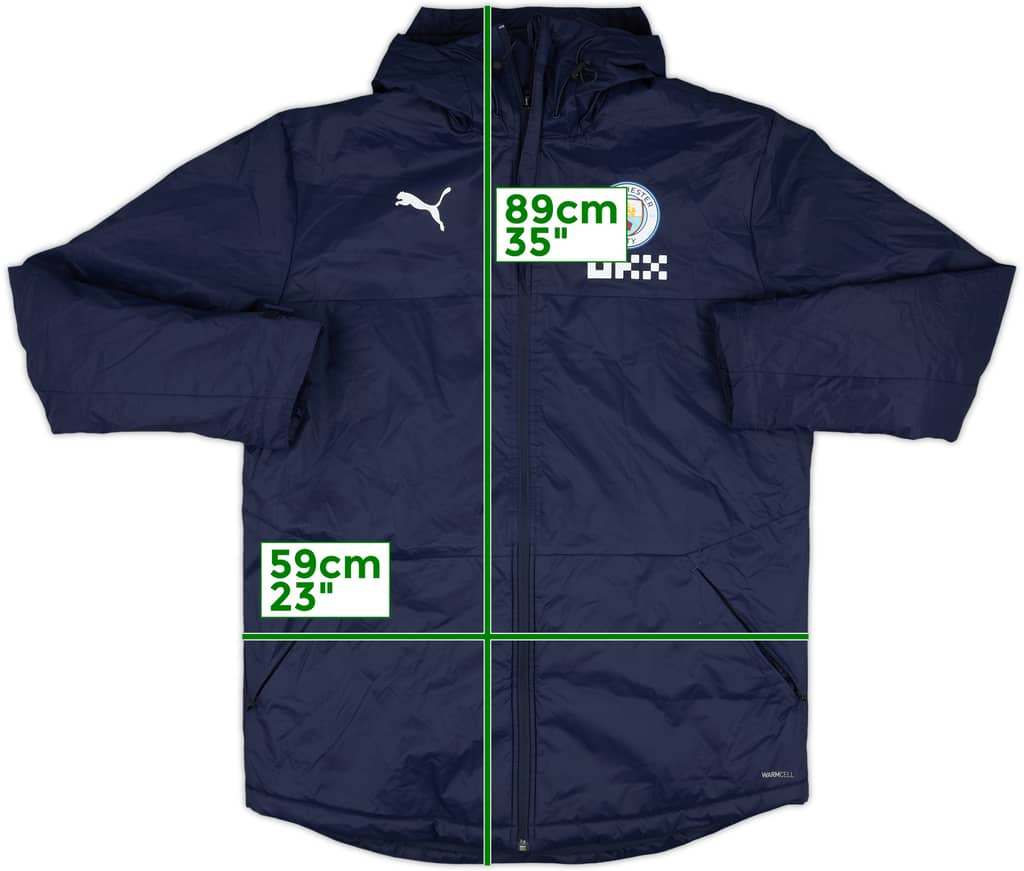 2022-23 Manchester City Puma Hooded Padded Bench Coat - 9/10 - (L)