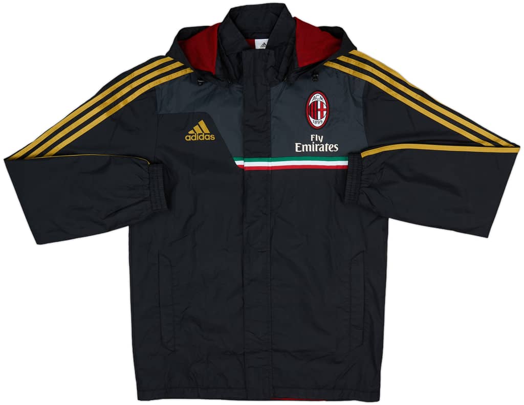 2013-14 AC Milan adidas Hooded Rain Jacket - 7/10 - (S)