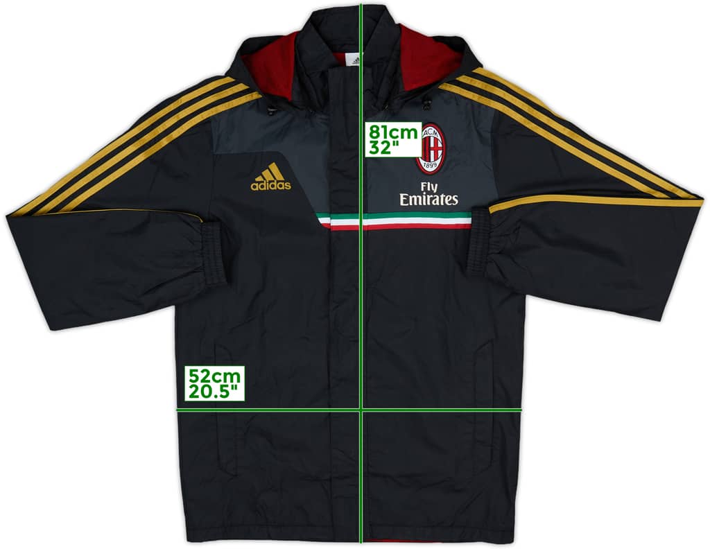 2013-14 AC Milan adidas Hooded Rain Jacket - 7/10 - (S)