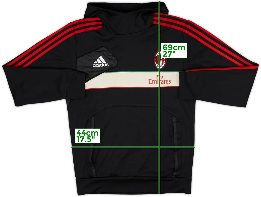 2012-13 AC Milan adidas Hooded Sweat Top - 7/10 - (S)