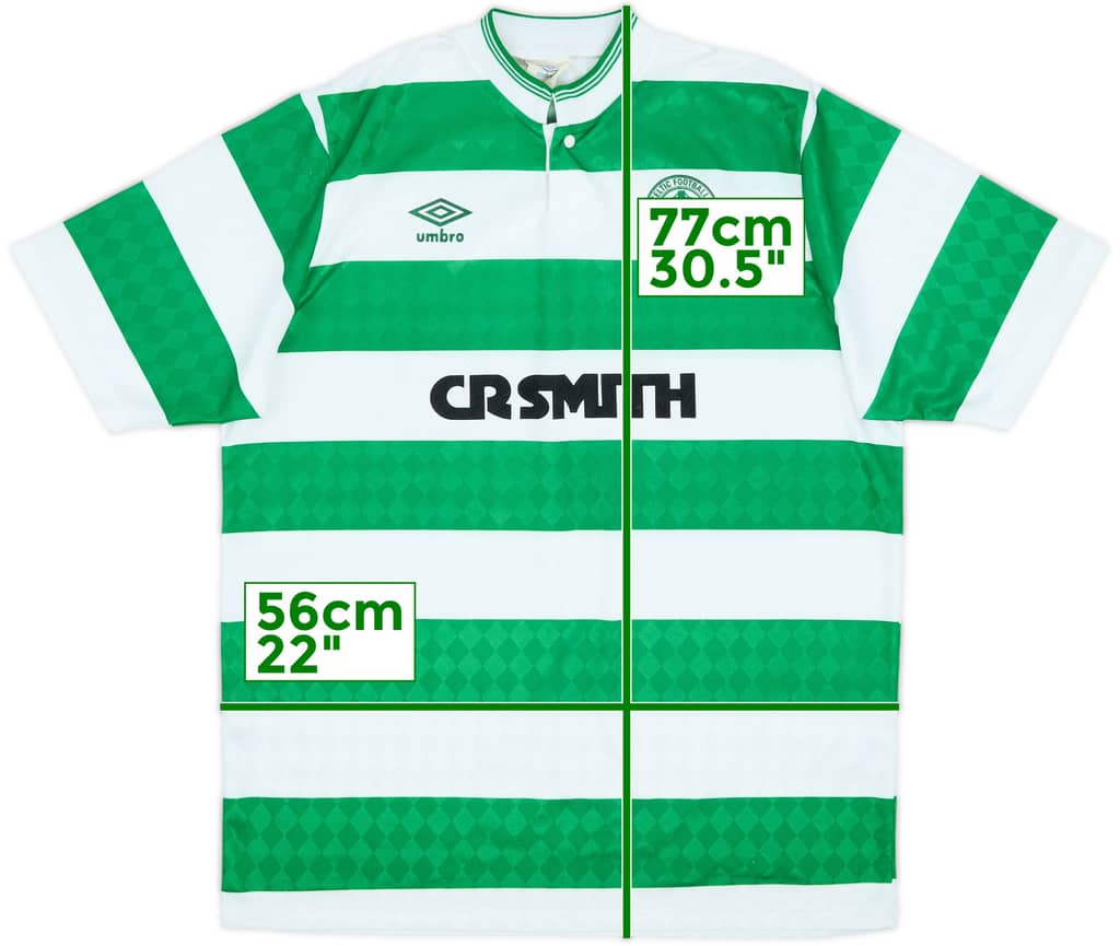 1987-89 Celtic Centenary Home Shirt - 9/10 - (L)