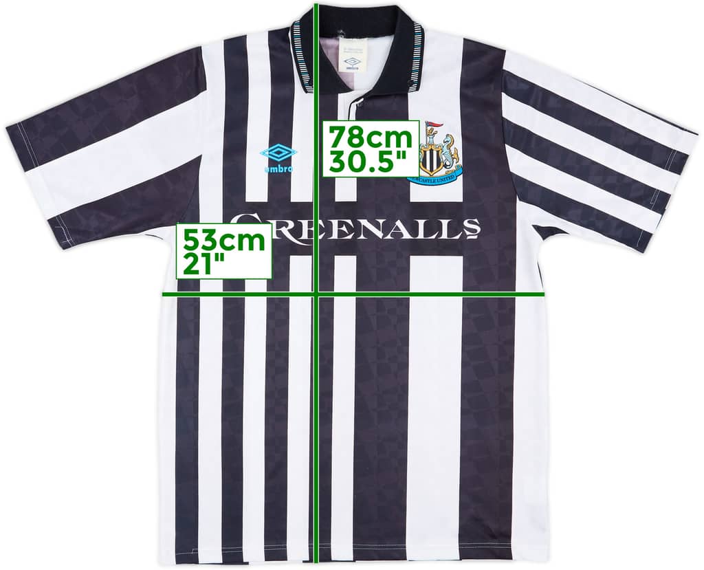1990-91 Newcastle United Home Shirt - 8/10 - (M)