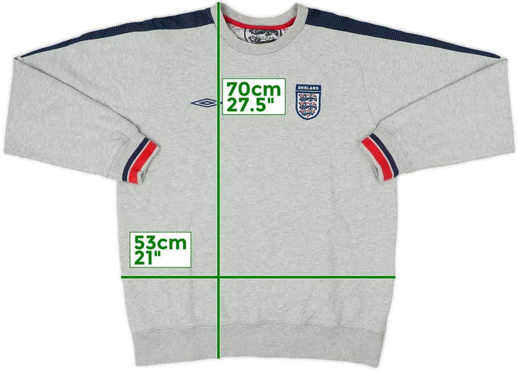 2006-08 England Umbro Sweat Top - 8/10 - (M)