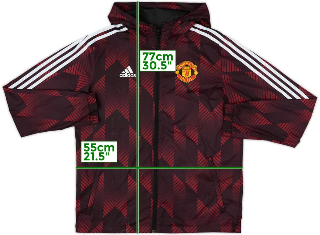 2022-23 Manchester United adidas Hooded Rain Jacket - 7/10 - (M)