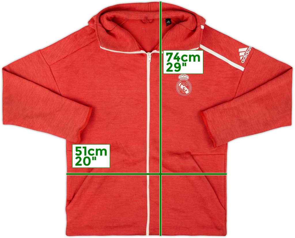 2018-19 Real Madrid adidas Hooded Sweat Top - 9/10 - (XL)