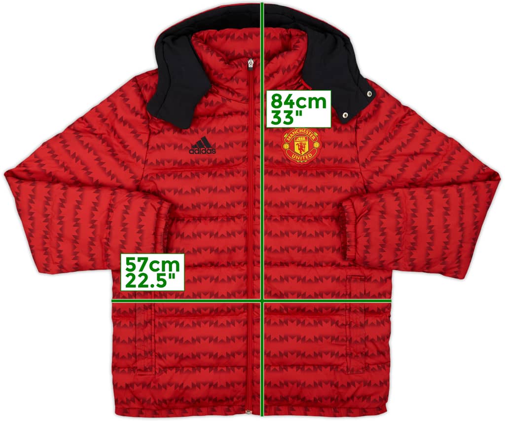 2015-16 Manchester United adidas Padded Bench Coat - 7/10 - (L)