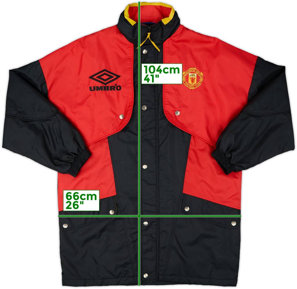 1994-95 Manchester United Umbro Padded Bench Coat - 8/10 - (L)