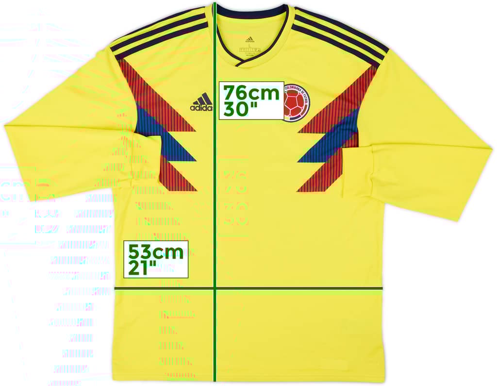 2018-19 Colombia Home L/S Shirt - 8/10 - (L)