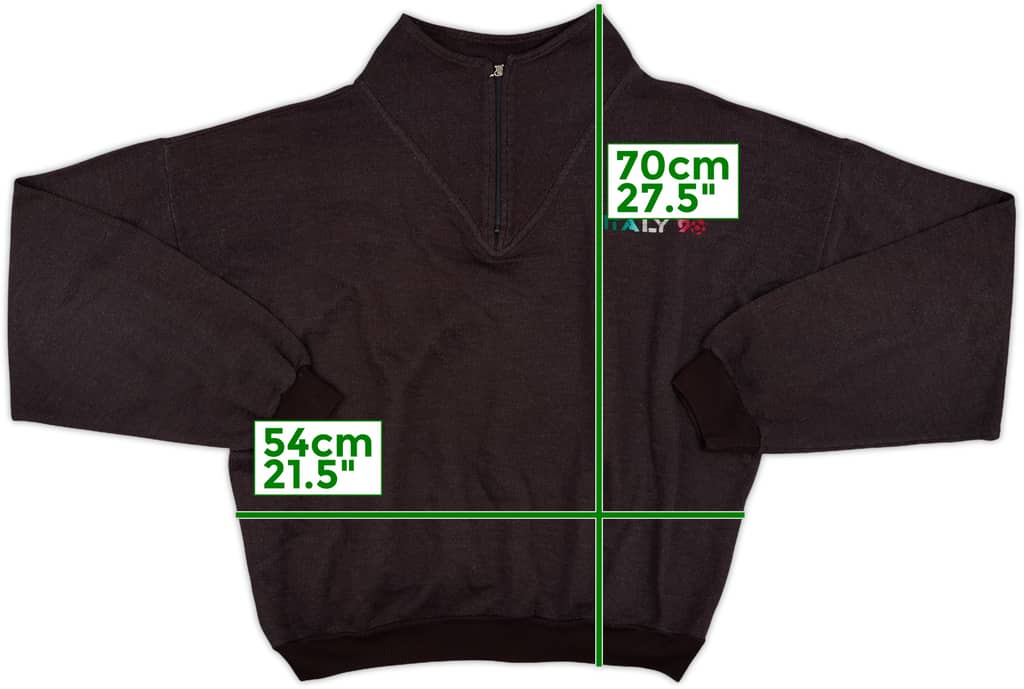 1990 Italy 90 1/4 Zip Sweat Top - 9/10 - (XL)