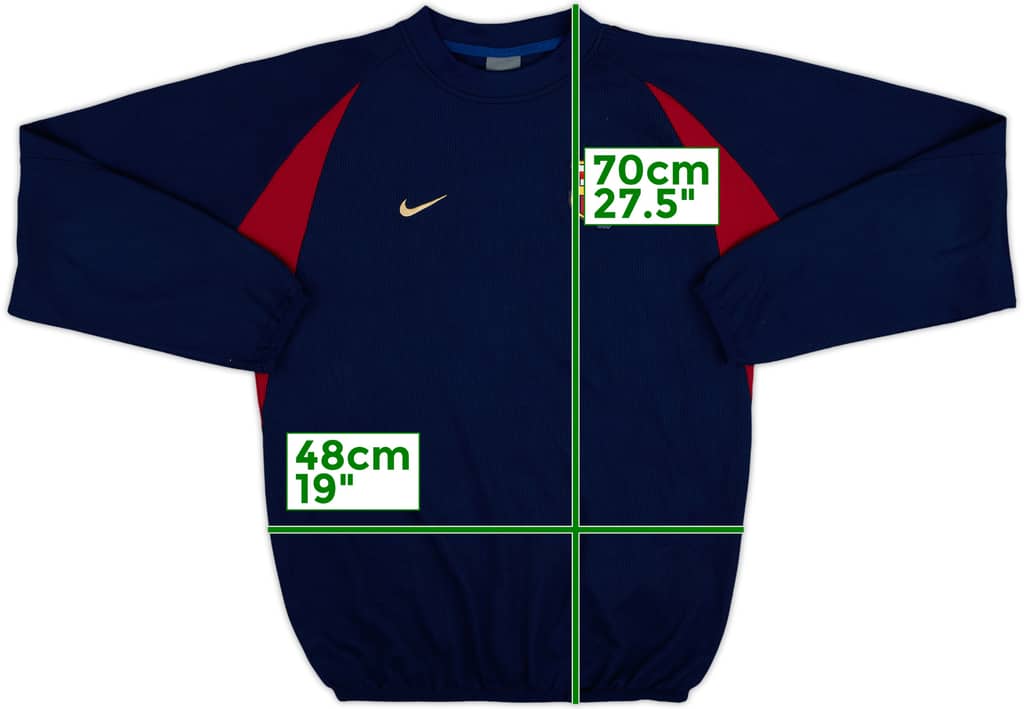 2002-03 Barcelona Nike Sweat Top - 8/10 - (S)