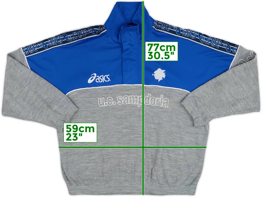 1992-94 Sampdoria Asics 1/4 Zip Track Jacket - 8/10 - (XXL)