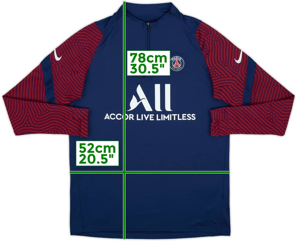 2020-21 Paris Saint-Germain Nike 1/4 Zip Drill Top - 7/10 - (L)
