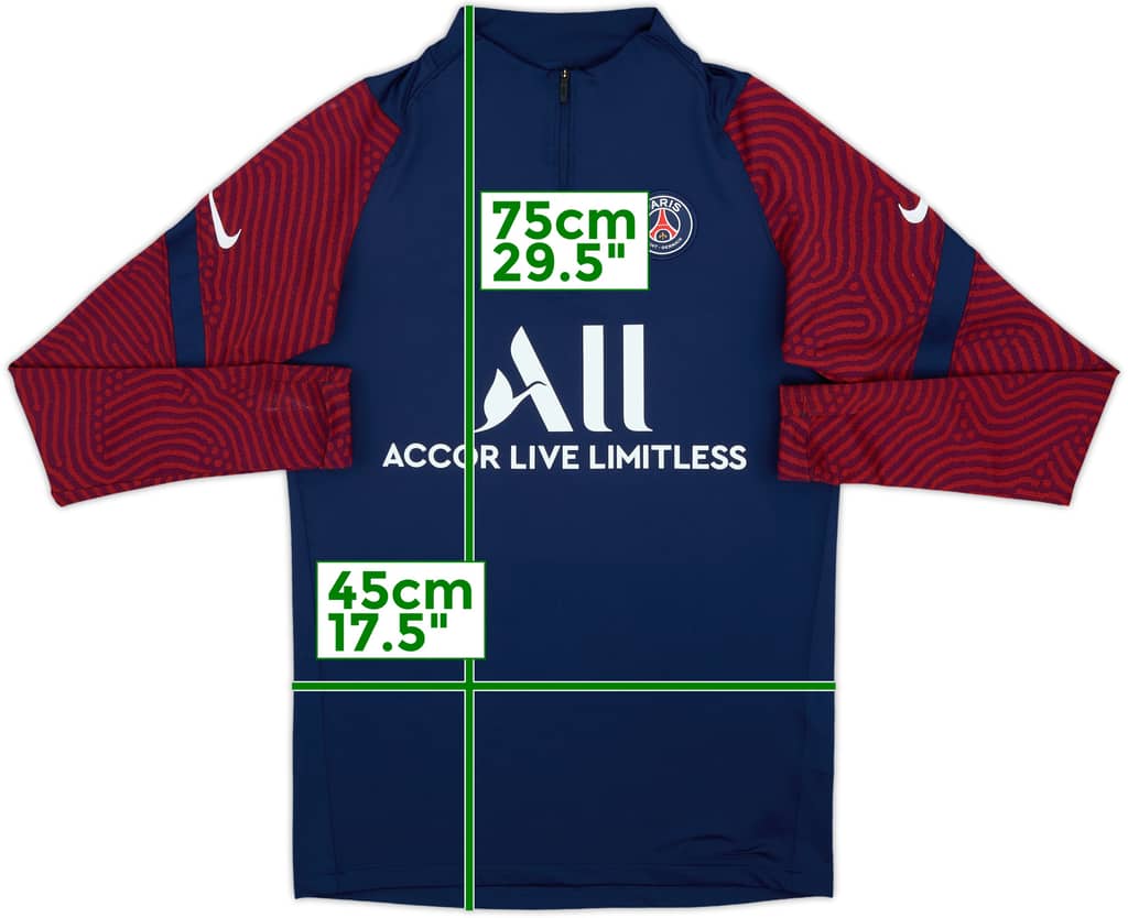 2020-21 Paris Saint-Germain Nike 1/4 Zip Drill Top - 8/10 - (S)