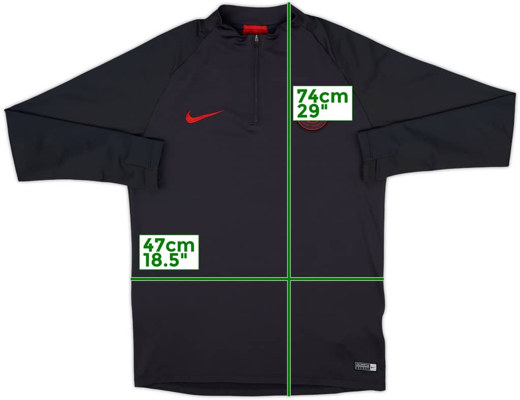 2019-20 Paris Saint-Germain Nike 1/4 Zip Drill Top - 8/10 - (M)