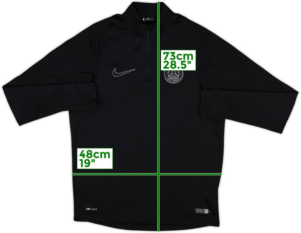 2015-16 Paris Saint-Germain Nike 1/4 Zip Training Top - 8/10 - (M)