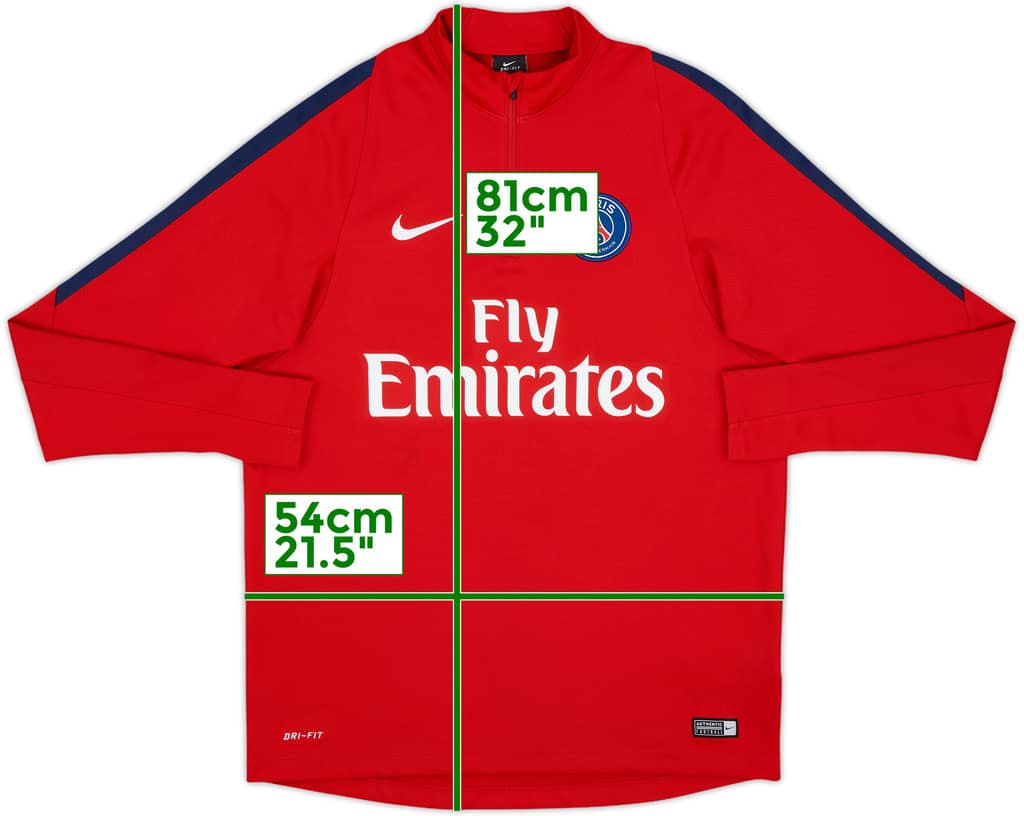 2016-17 Paris Saint-Germain Nike 1/4 Zip Drill Top - 9/10 - (L)