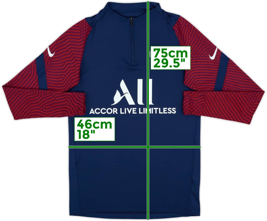 2020-21 Paris Saint-Germain Nike 1/4 Zip Drill Top - 7/10 - (S)