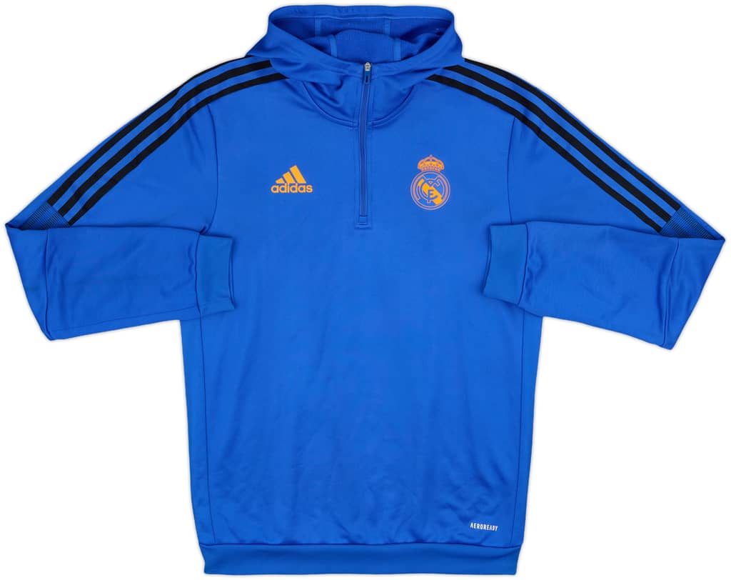 2021-22 Real Madrid adidas Hooded 1/4 Zip Drill Top - 7/10 - (S)