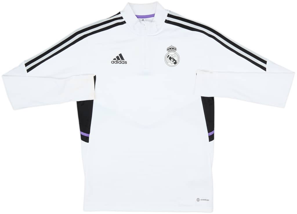 2022-23 Real Madrid adidas 1/4 Zip Training Top - 9/10 - (S)