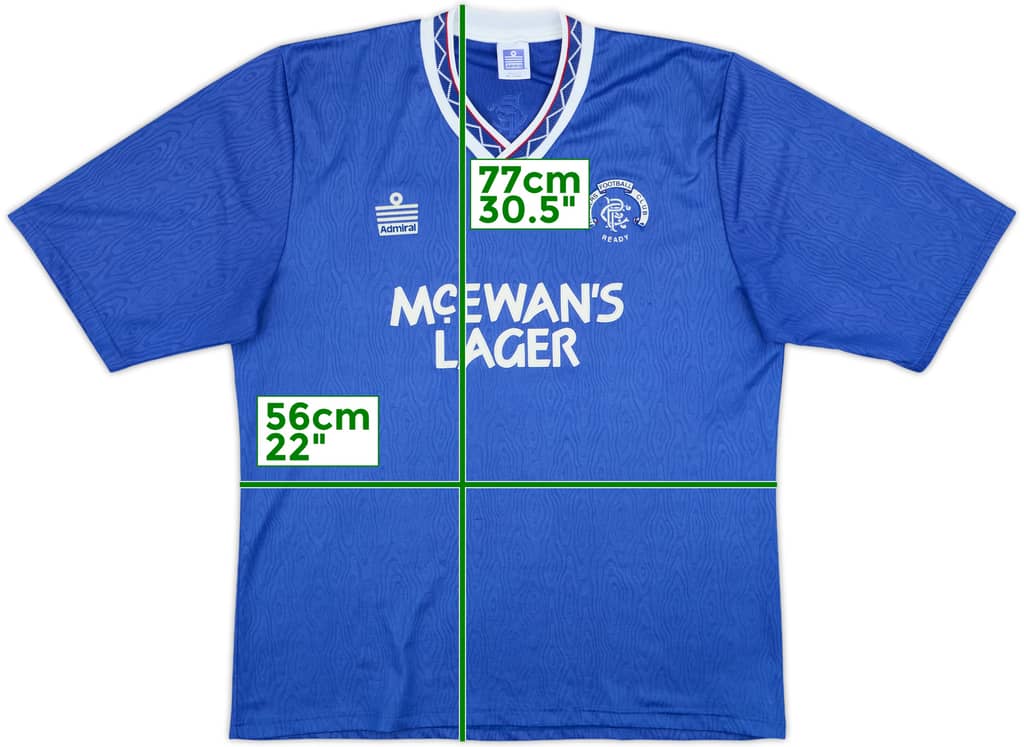 1990-92 Rangers Home Shirt - 8/10 - (XL)